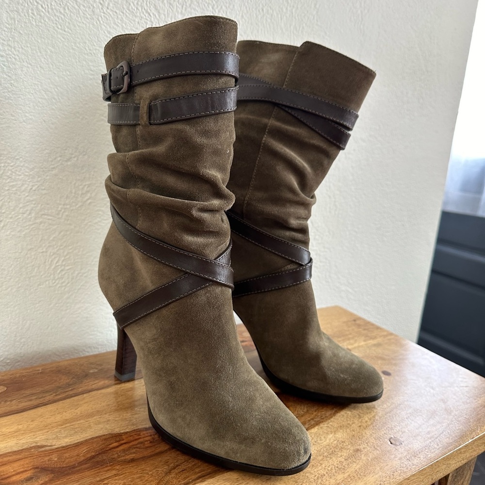 Sofft Brand High Heel Leather Boots Size 8 🌹